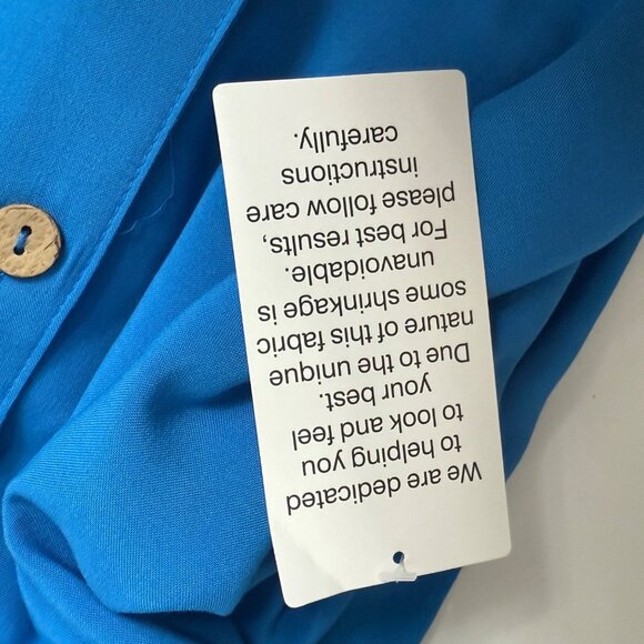 KS Island Mens Blue Short Sleeve Button-Up Shirt Size 3X Casual Retro Style - Picture 7 of 7